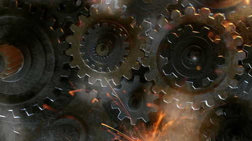 Zahnräder mit Funken