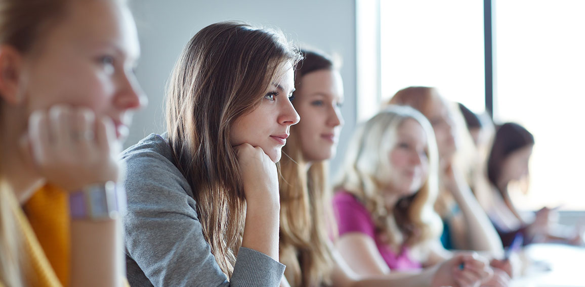 Students in class (color toned image)