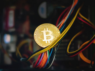 conceptual image of crypto currency mining.