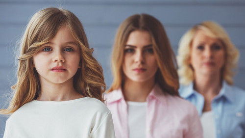 Granny, mom and daughter