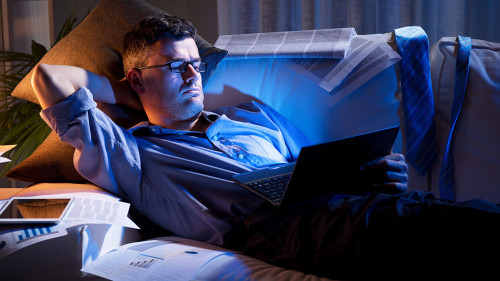 Working late at night