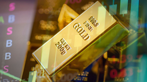 Gold bars in box, Stack of gold bars financial business economy