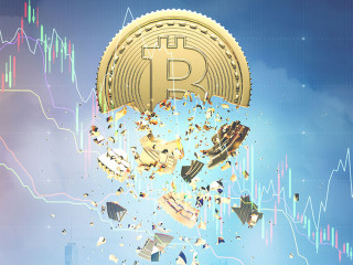 Bitcoin crisis double exposure