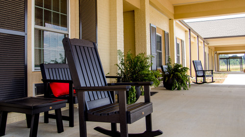 Rocking Chair on Porch of Nursing home