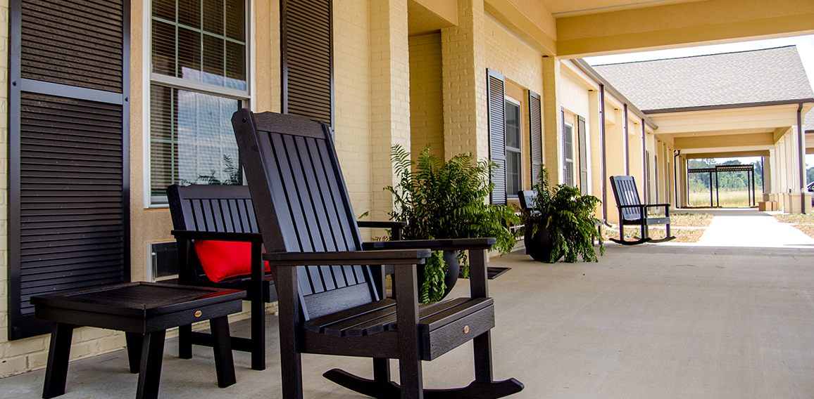 Rocking Chair on Porch of Nursing home