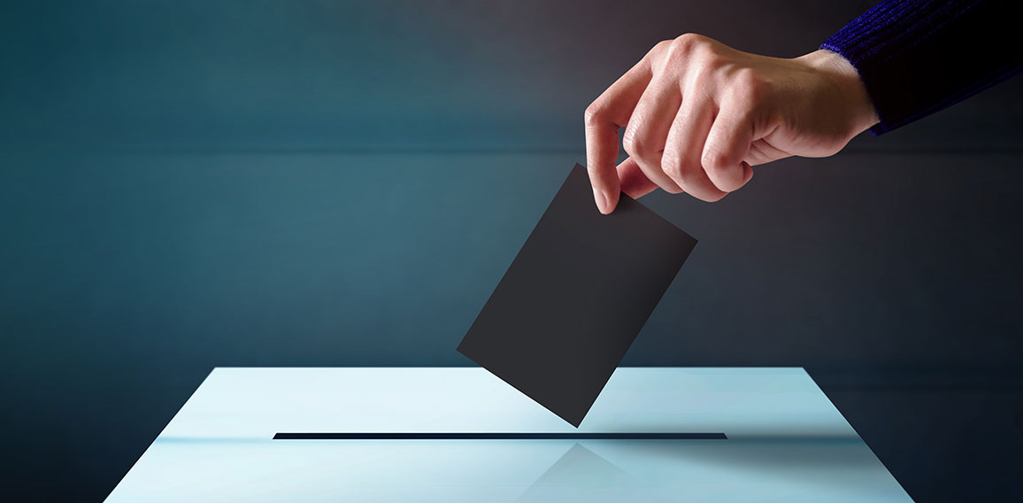 Hand Dropping a Ballot Card into the Vote Box, Polish and Dark T