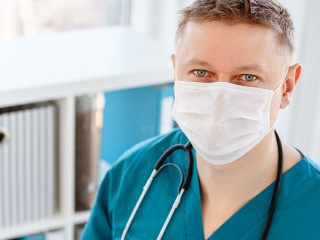 Doctor in protective mask