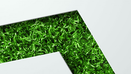 Natural concept, environment and organic products. Green abstract arrow, natural design. Natural design, flyer layout, marketing material, copy space.