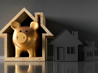 Goldenes Sparschwein im Symbolhaus