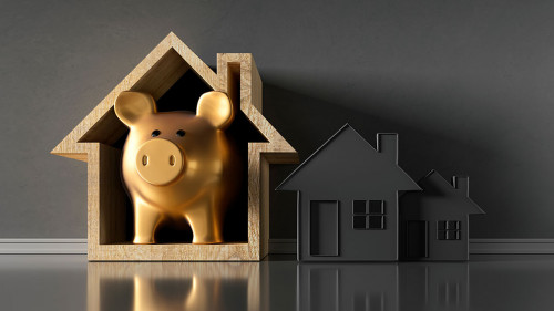 Goldenes Sparschwein im Symbolhaus