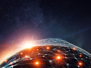 Global connection and networking. 3d rendering