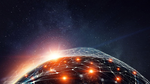 Global connection and networking. 3d rendering