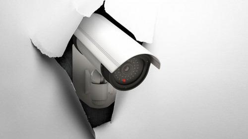 security camera surveillance . Mixed media