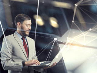 Business and innovation concept . Mixed media