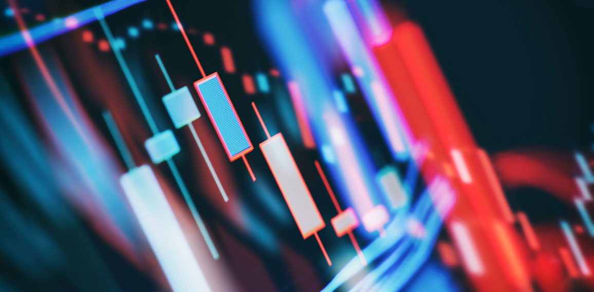 Financial graphs on the computer screen , Stock market graph on