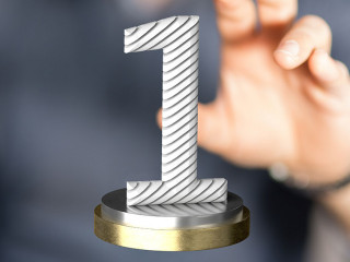 champion gold winner first place in hand