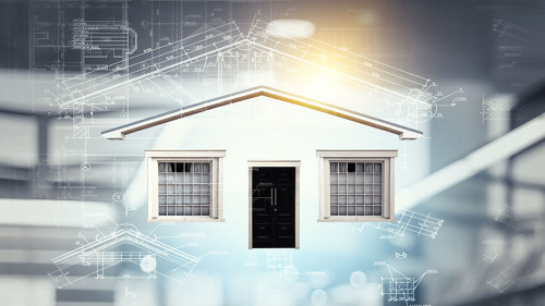 Real estate concept . Mixed media