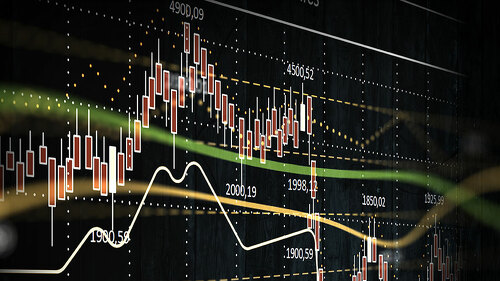 Business graph and trade monitor