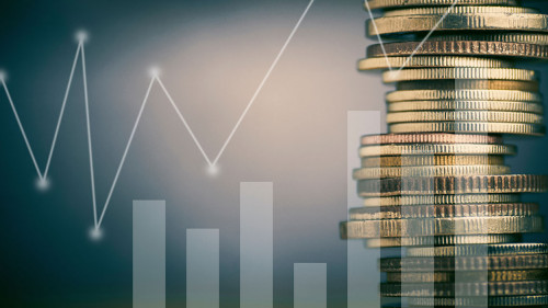 Stacked of coin money with account book finance and banking conc