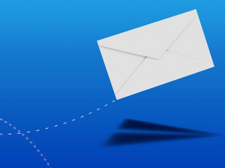 send a mail with paper plane shadow