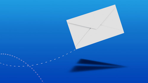 send a mail with paper plane shadow