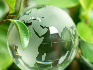 green earth concept glass sphere