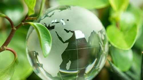green earth concept glass sphere