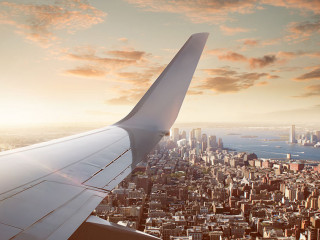 Flight over New York City