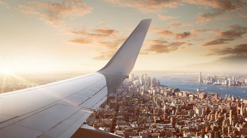Flight over New York City