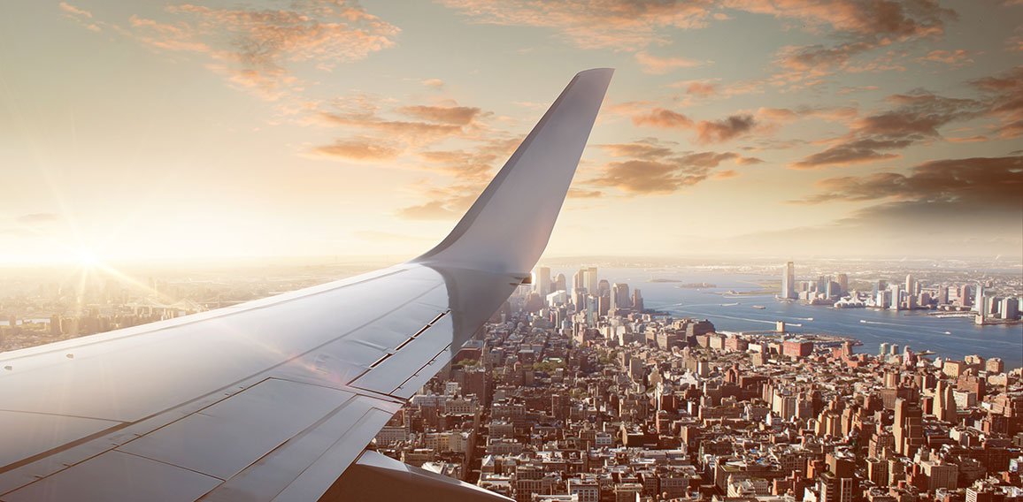 Flight over New York City
