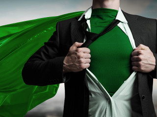 He has super abilities . Mixed media