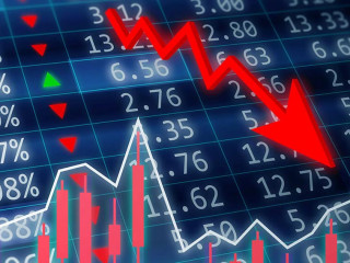 Stock market crash concept