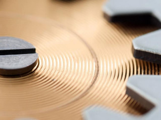 Gear with teeth in production in factories