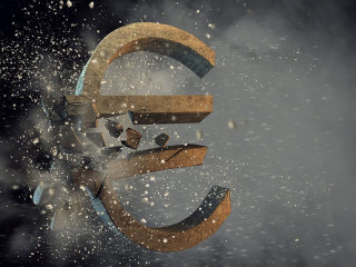 Concept of financial crisis. Mixed media