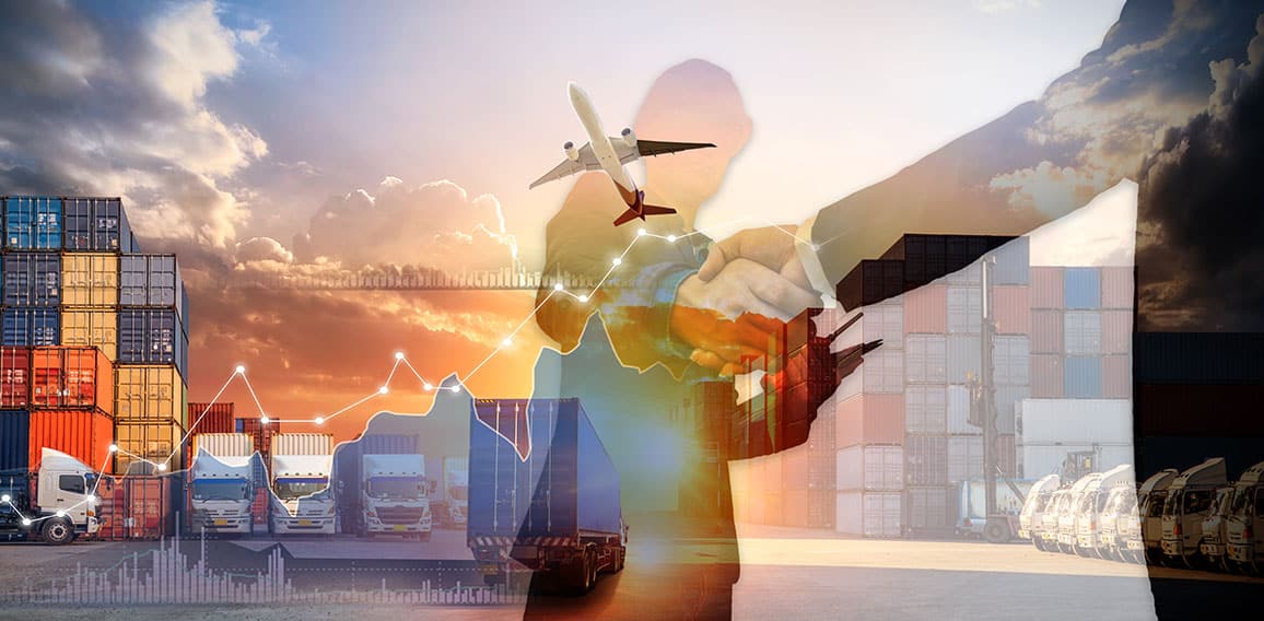 Business Logistics and transportation concept, Business man is m