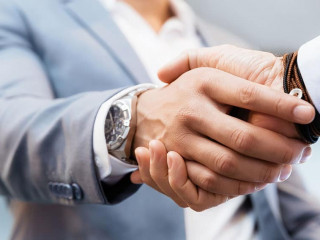 Handshake of businessmenoncepts - soft focus
