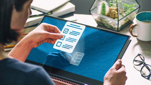 Concept of online testing, questionnaires, voting. Image