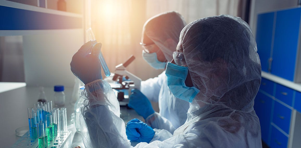 Medical science laboratory. Concept of virus and bacteria research