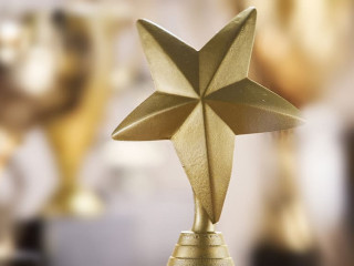 selective focus on one trophy with other trophies as background