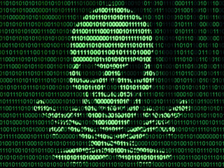 Jolly Roger on binary code background