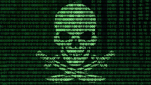 Jolly Roger on binary code background