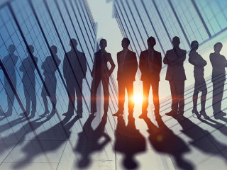 Our successful business team . Mixed media