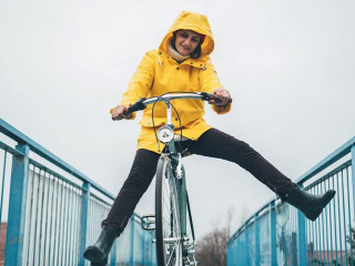 Cycling in the rainy day