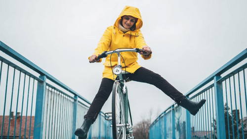Cycling in the rainy day
