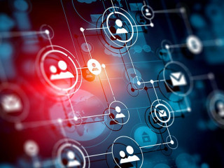 Social network background . Mixed media