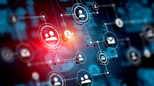 Social network background . Mixed media