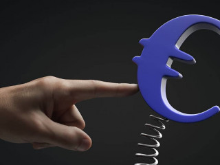 Pressure on European currency concept. Euro currency symbol.