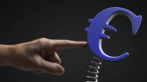 Pressure on European currency concept. Euro currency symbol.