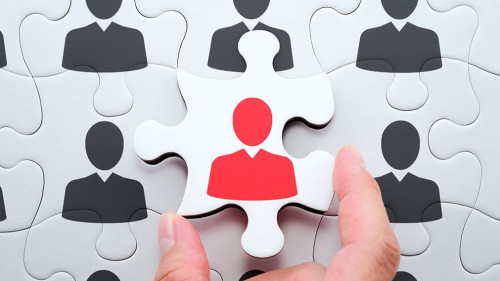 Human resource management and selecting leader concept. Putting