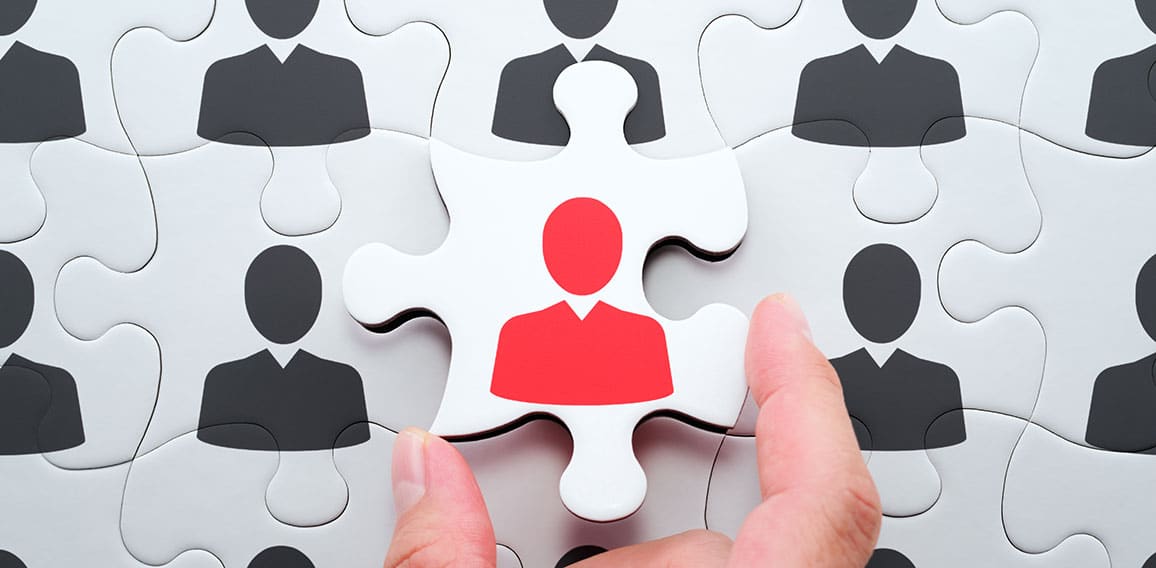 Human resource management and selecting leader concept. Putting